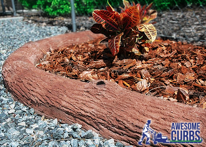 Landscape Curbing - Custom Stamped Edging - Bark Texture