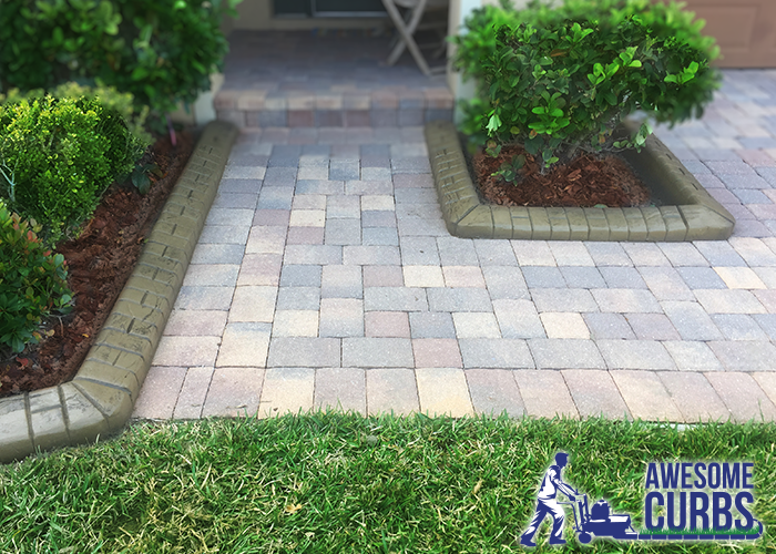 Landscape Curbing - Custom Stamped Edging - Basketweave