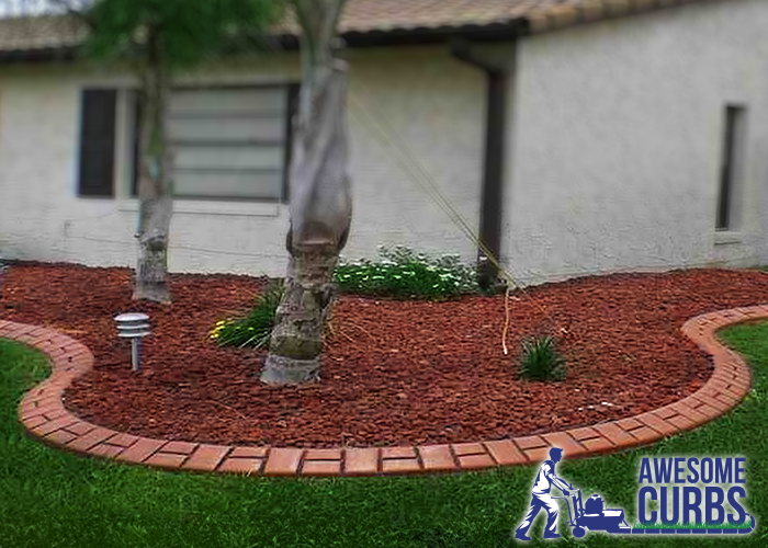 Landscape Curbing - Custom Stamped Edging - Basketweave