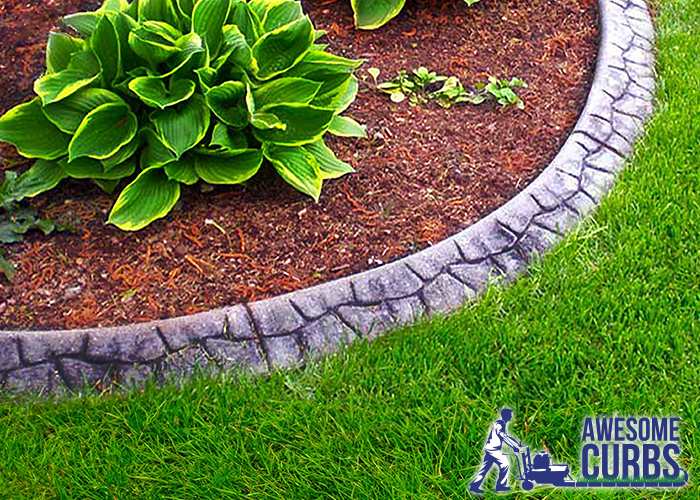 Landscape Curbing - Custom Stamped Edging - Flagstone