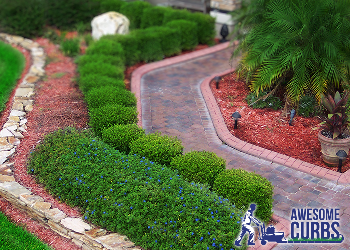 Landscape Curbing - Custom Stamped Edging - Basketweave