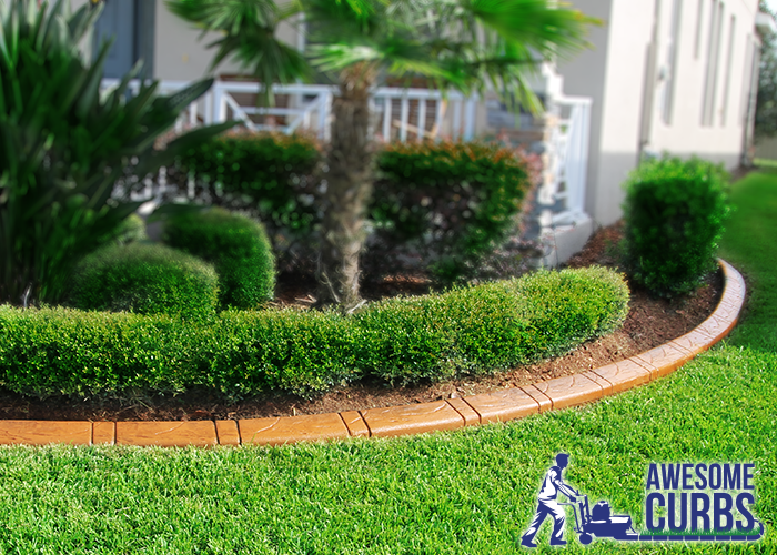 Landscape Curbing - Custom Stamped Edging - Slate Tile