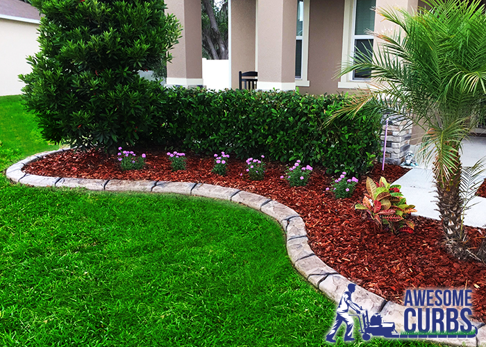 Landscape Curbing - Custom Stamped Edging - Slate Tile