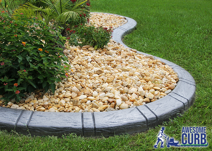 Landscape Curbing - Custom Stamped Edging - Slate Tile