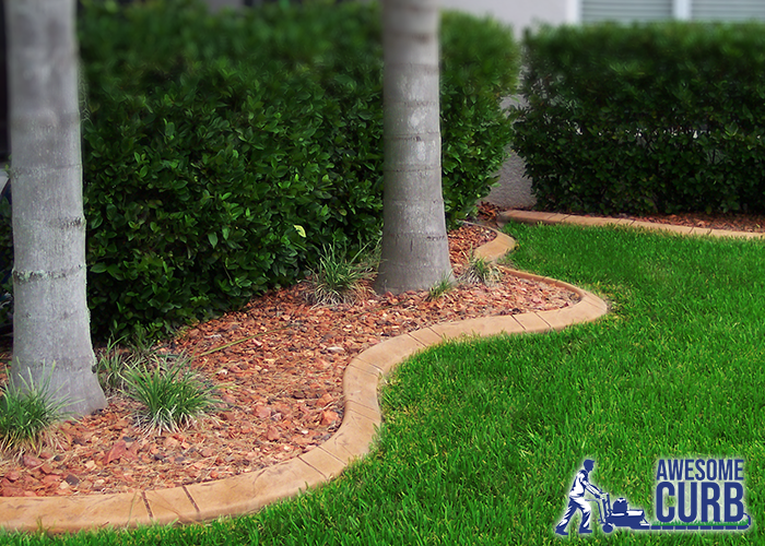 Landscape Curbing - Custom Stamped Edging - Slate Tile