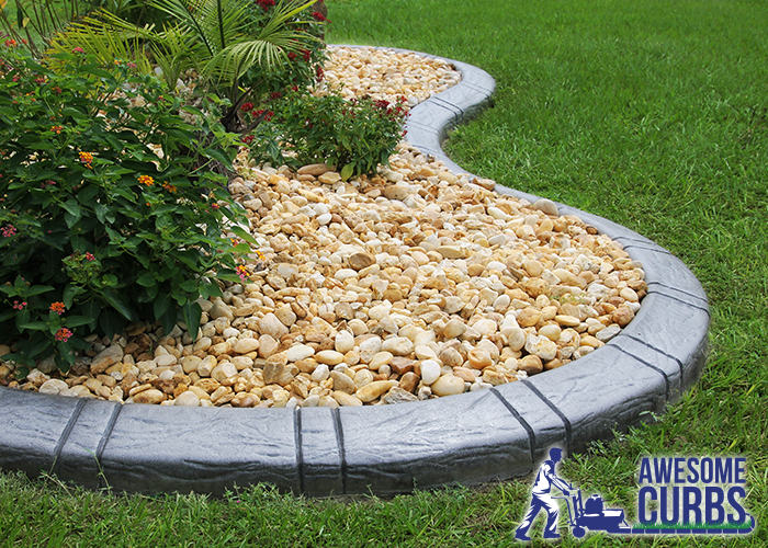 Landscape Curbing - Custom Stamped Edging - Slate Tile