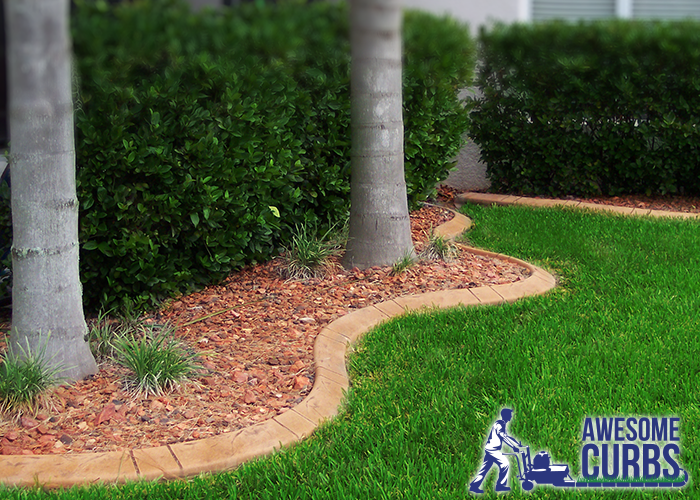 Landscape Curbing - Custom Stamped Edging - Slate Tile