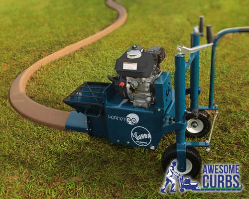 Laying Landscape Curbing with Curbing Machine